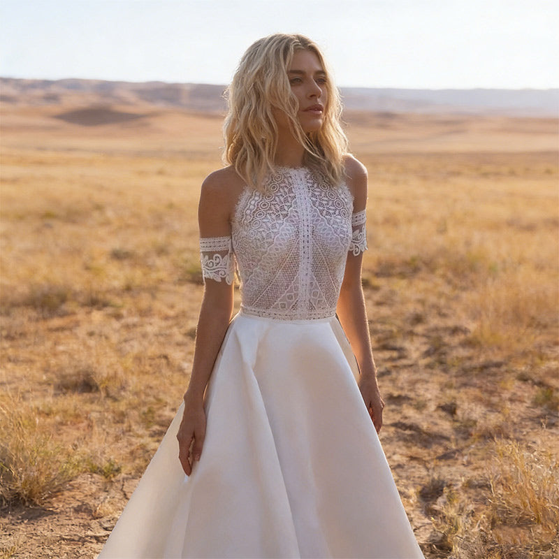 Kurzes Brautkleid Perlen Bestickt Corsage Sexy Mini Standesamt Party After-Party Kleid Weiß 2-26W