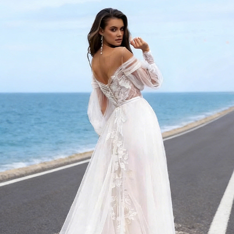 BHstyle Modern Ball-Gown Kurz Puffy Mini 3D-Blüten Schleife Edel Anlassmode Party Sexy Weiß 2-24W