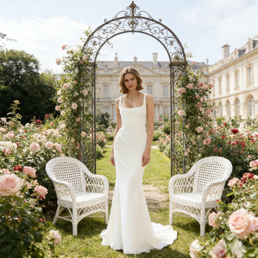 BHstyle Ball-Gown Weiß Satin Edel Meerjungfrau Anlassmode Sexy Elegant Modern Schlicht Hochzeit 2-24W