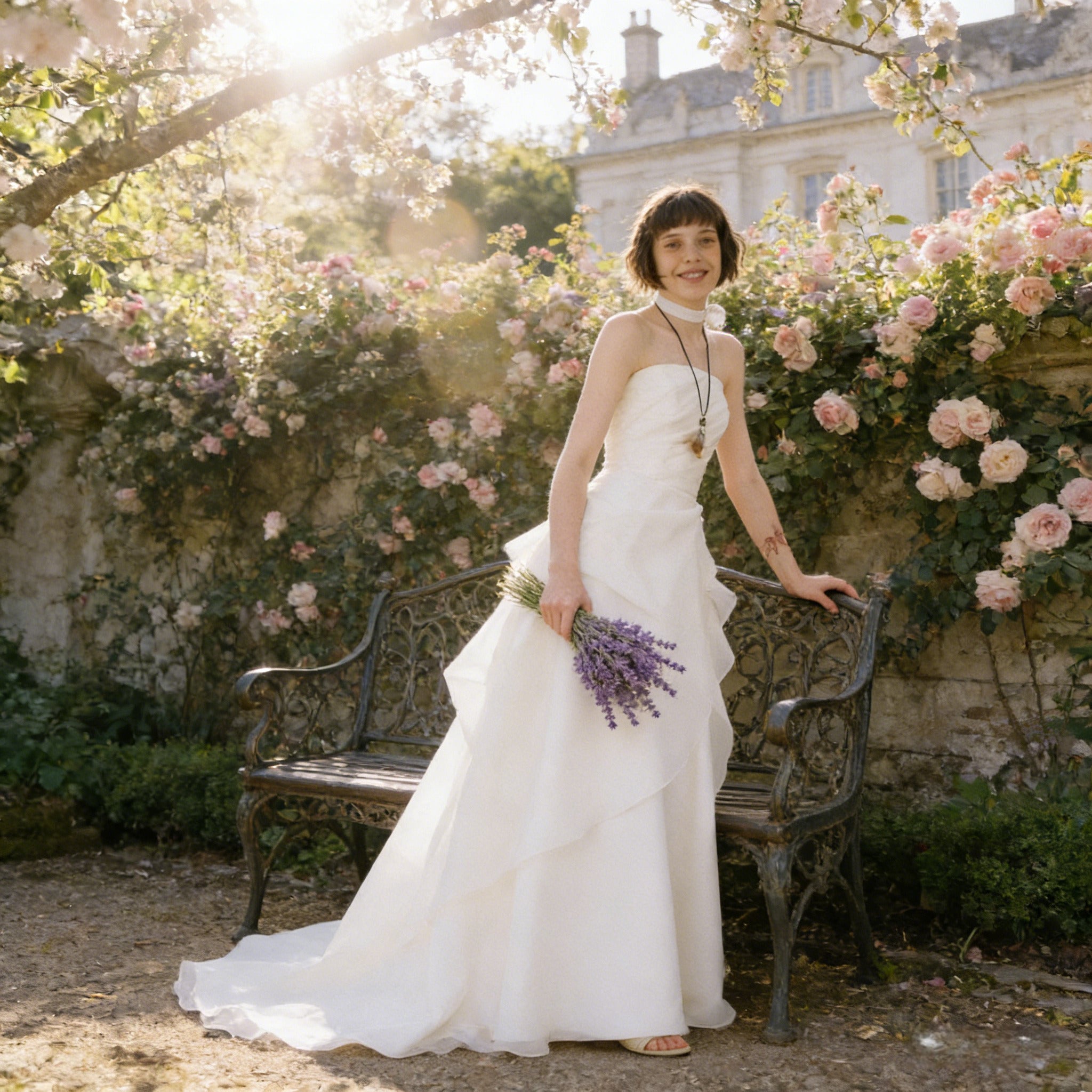 BHstyle Luftiges Prinzessin Ball-Gown Trägerlos mit Mehrlagigem Tüllrock Boho Anlassmode Ballkleid