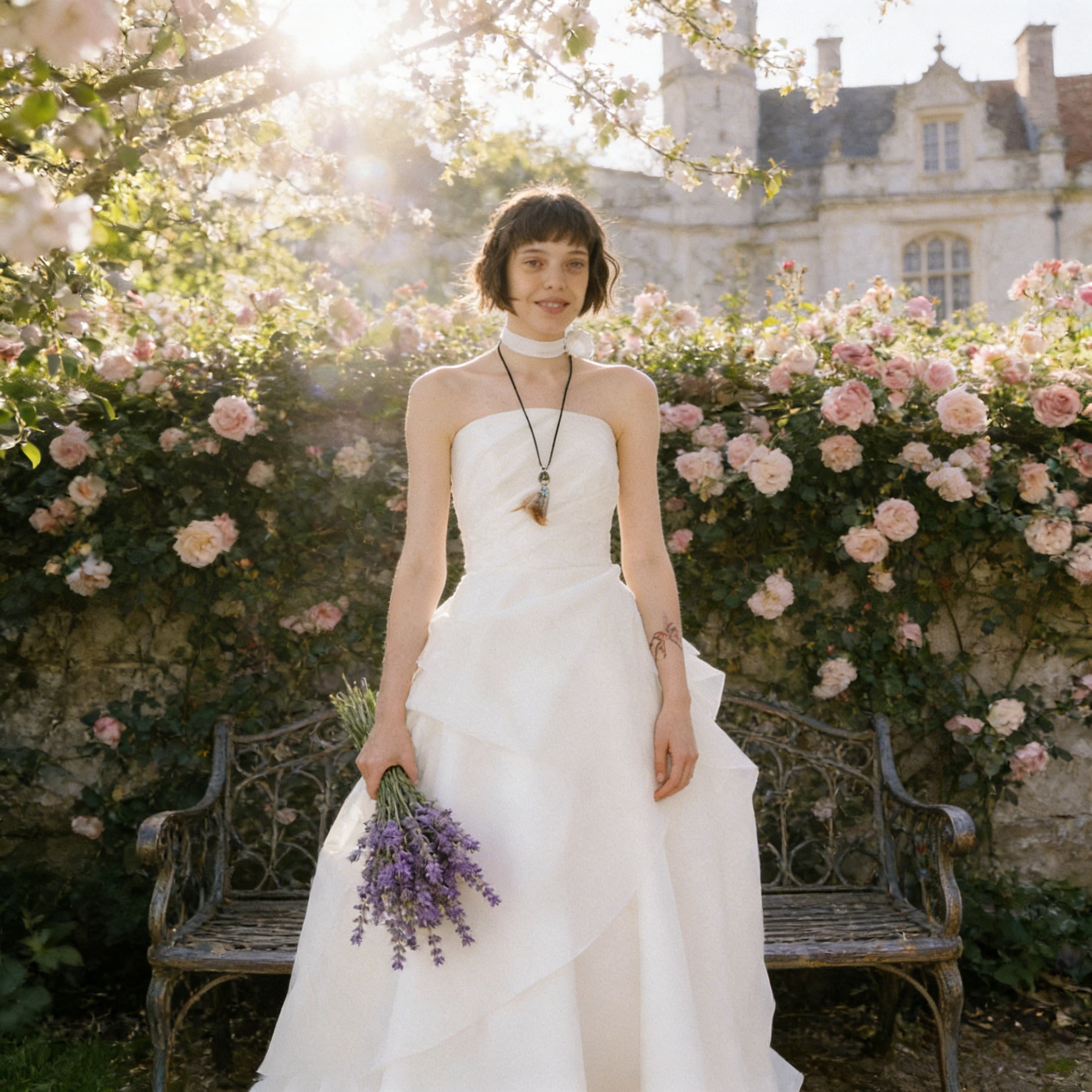 BHstyle Luftiges Prinzessin Ball-Gown Trägerlos mit Mehrlagigem Tüllrock Boho Anlassmode Ballkleid