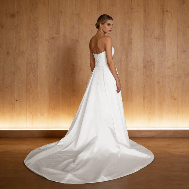 Meerjungfrau-Stil Brautjungfernkleid mit V-Ausschnitt – Bodenlanges Chiffon Kleid mit Taillierung für Hochzeitsgäste 2-26W