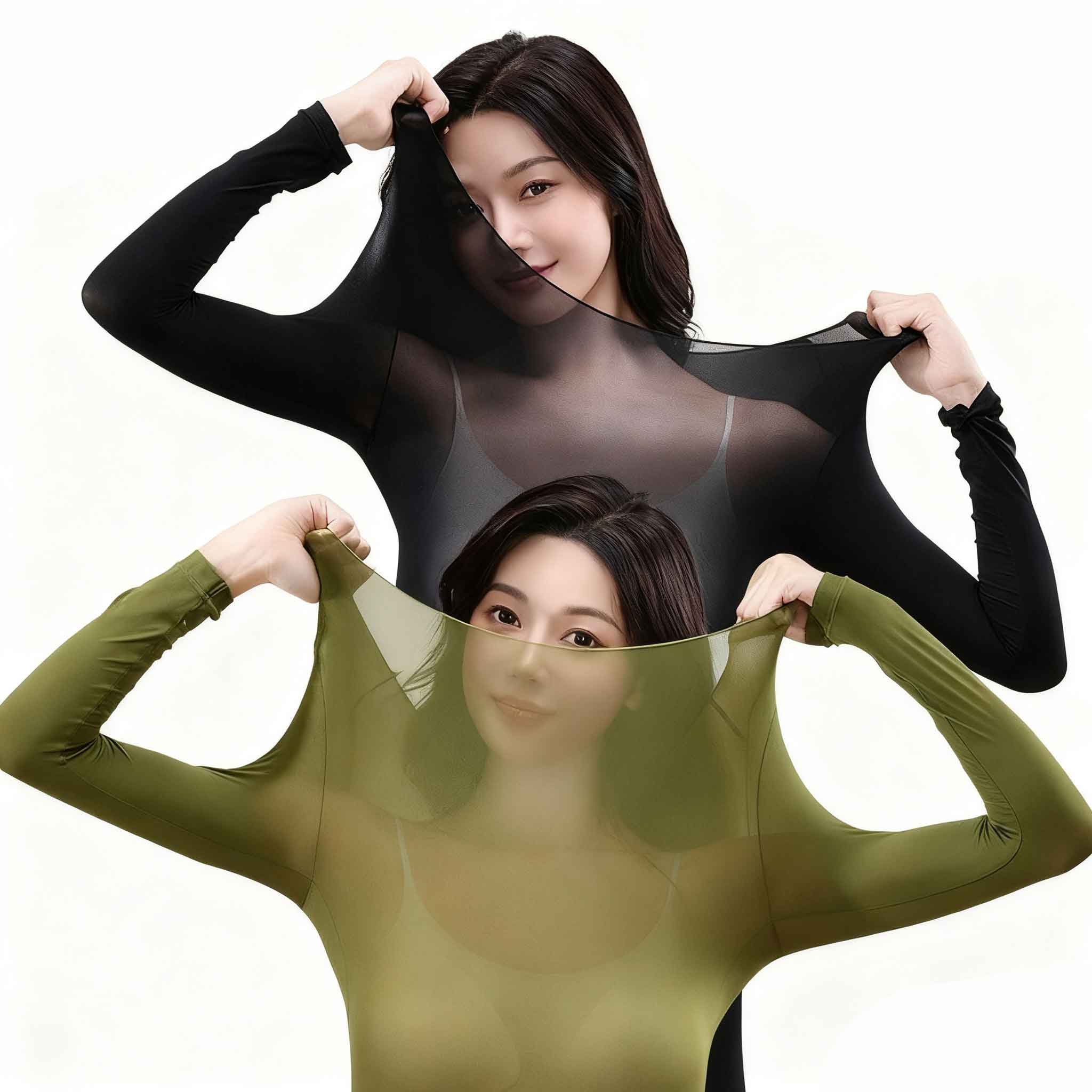 Damen Thermo-Set – Langarmshirt und lange Hose, bequeme Unterwäsche für Herbst und Winter