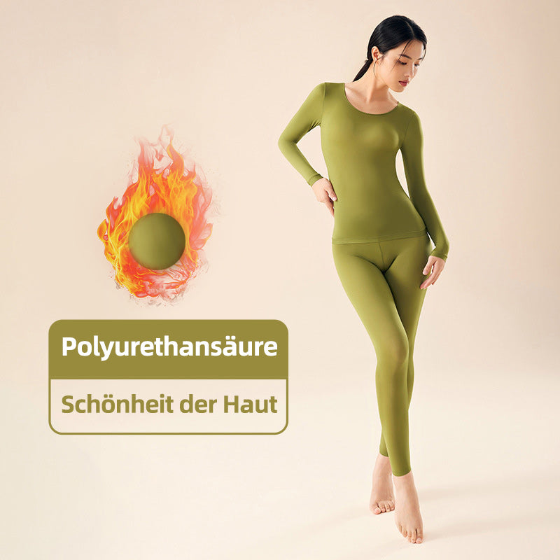 Damen Thermo-Set – Langarmshirt und lange Hose, bequeme Unterwäsche für Herbst und Winter