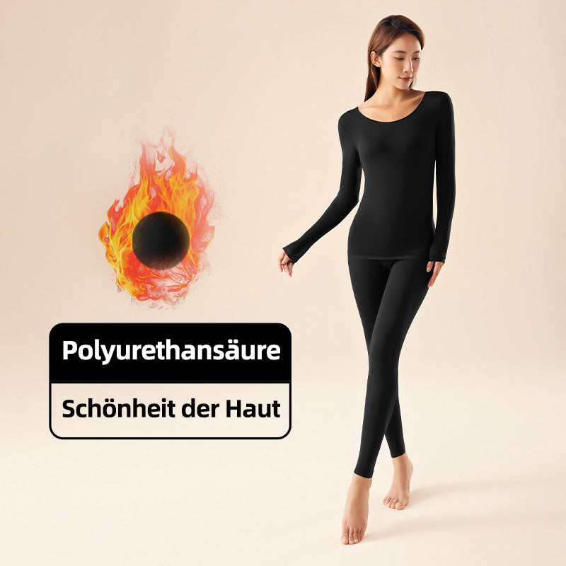 Damen Thermo-Set – Langarmshirt und lange Hose, bequeme Unterwäsche für Herbst und Winter