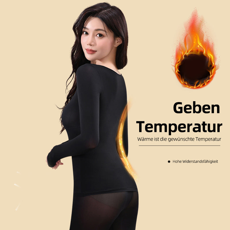 Damen Thermo-Set – Langarmshirt und lange Hose, bequeme Unterwäsche für Herbst und Winter