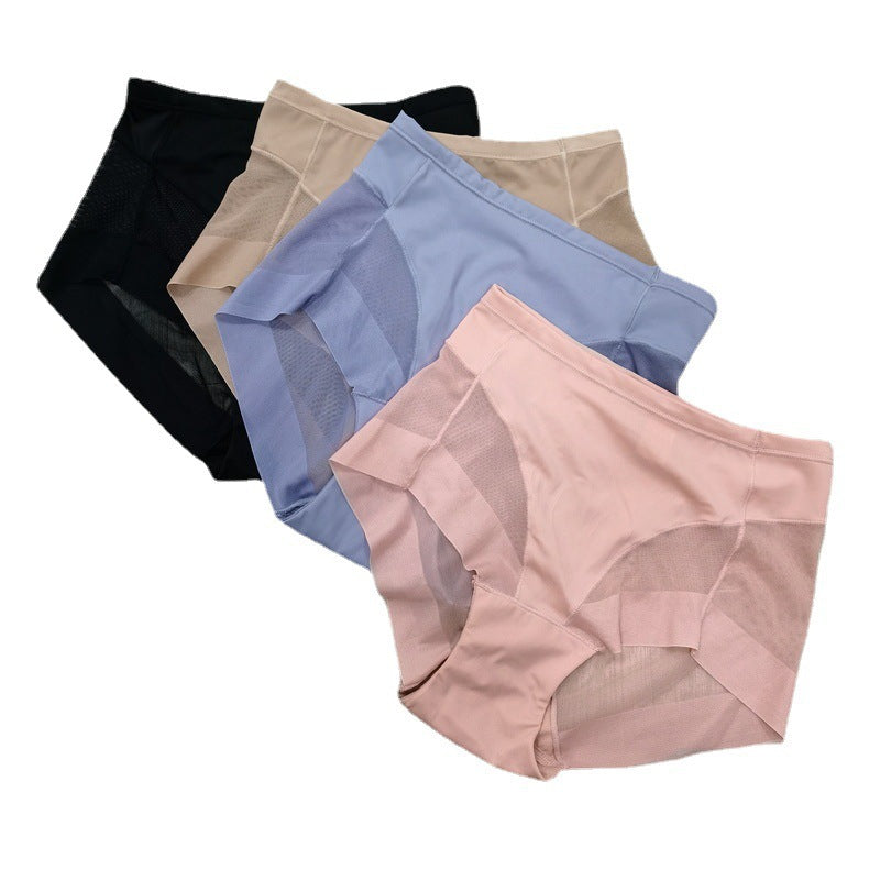 Nahtlose bequeme Slips aus Eisseide mit Mesh