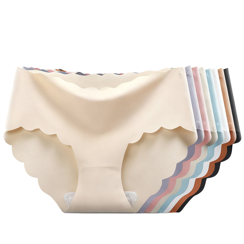 SoftBreezy™ 3er-Pack Damen Slips aus Eisseide, nahtlos mit Wellenspitze